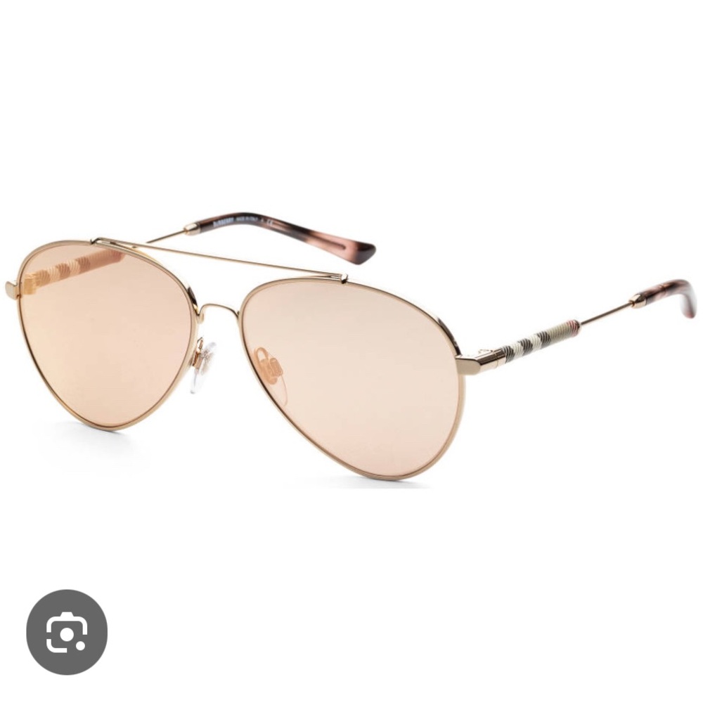 Burberry gold and pink aviator sunglasses